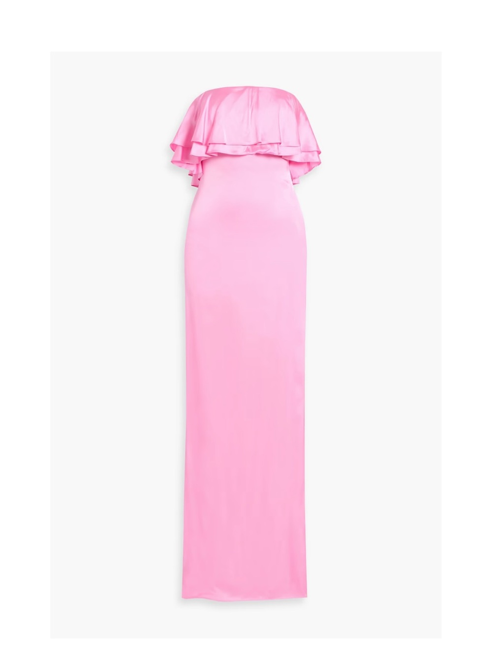 Retrofete Pink Strapless Ruffle Maxi Dress